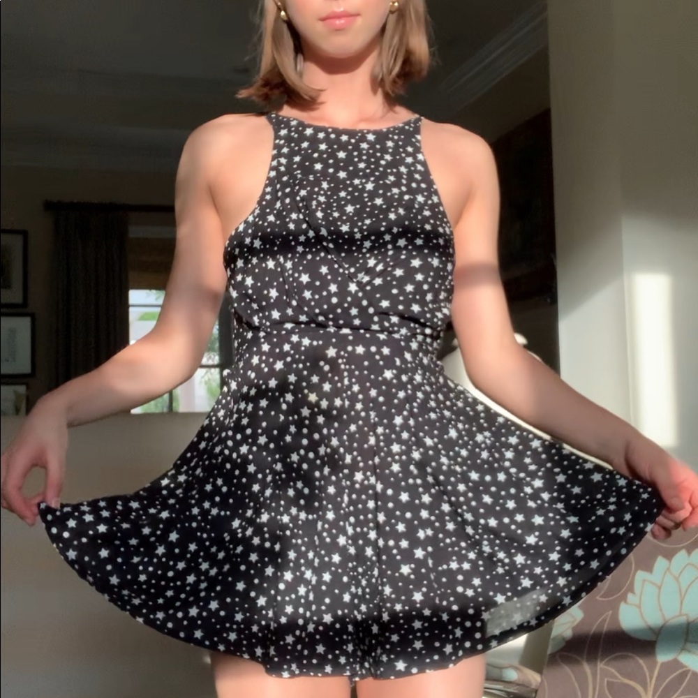 LF Black and White Star Romper
